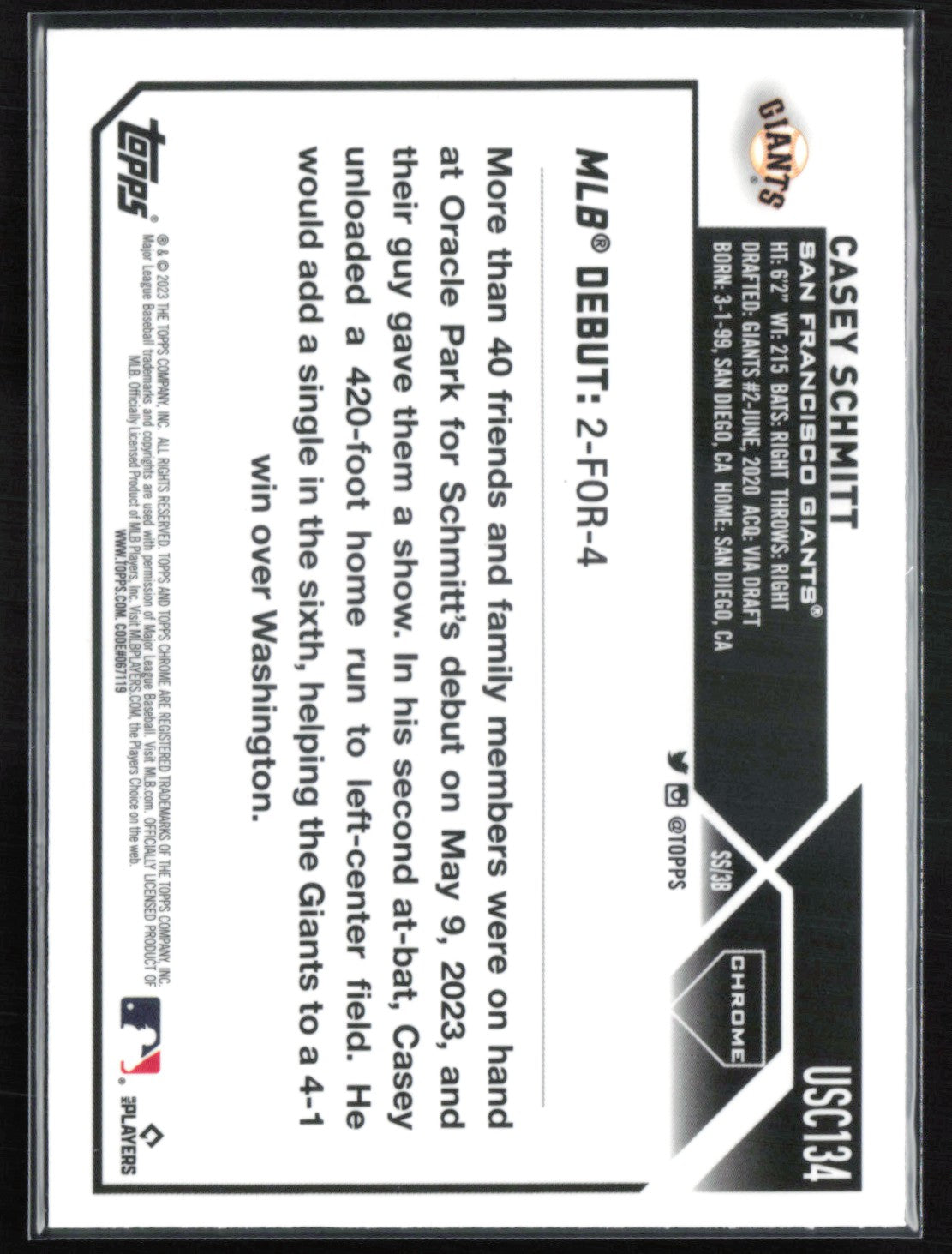 Casey Schmitt RC Debut Refractor