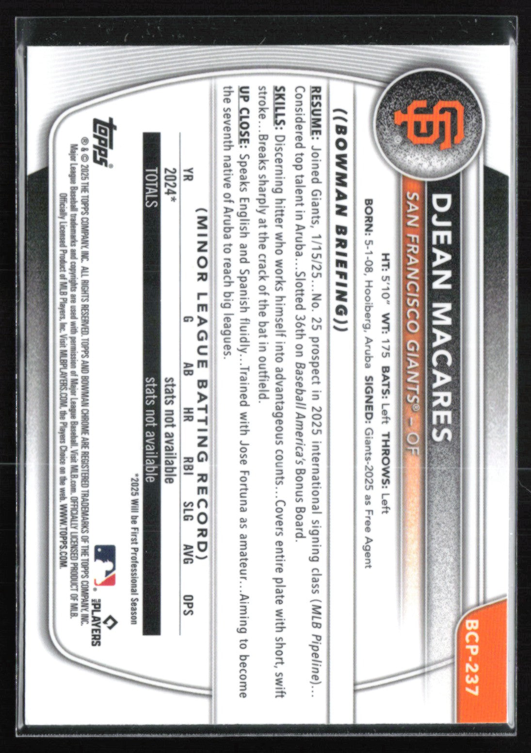Djean Macares 1st Bowman Mojo