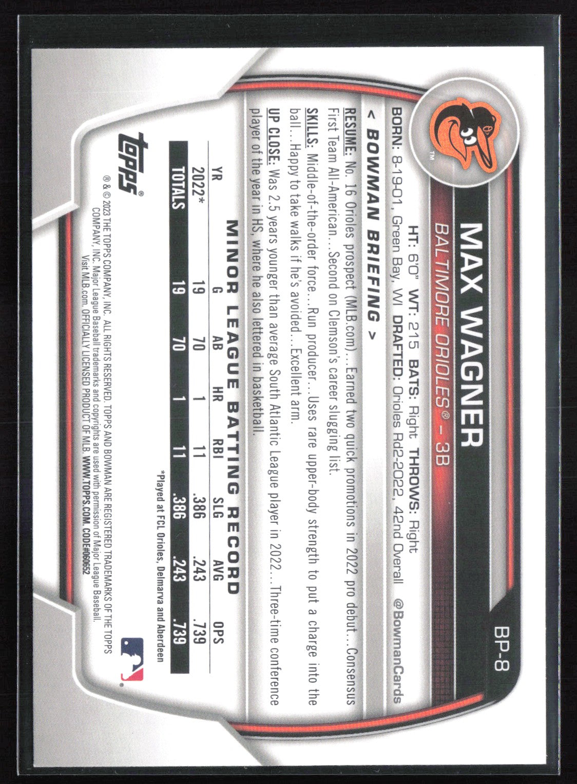 Max Wagner 1st Bowman