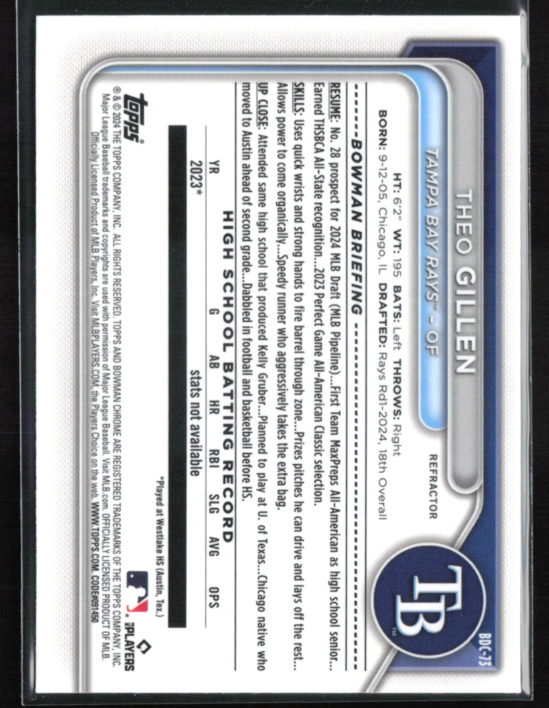 Theo Gillen 1st Bowman Refractor