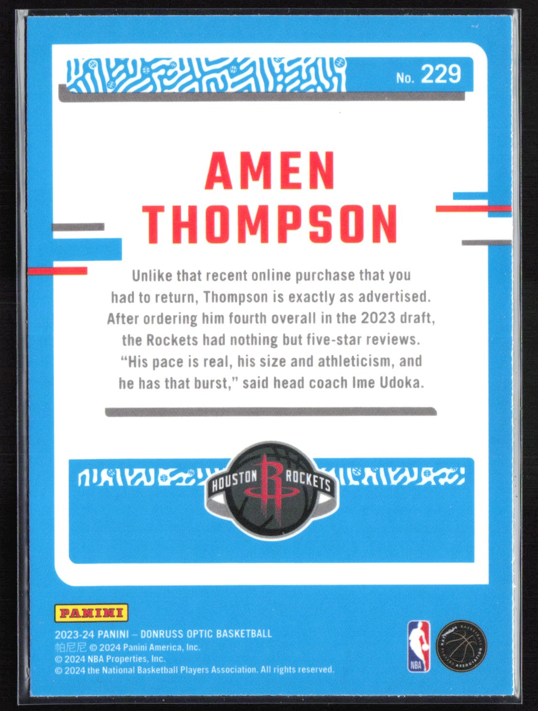 Amen Thompson RC Optic Rated Rookie