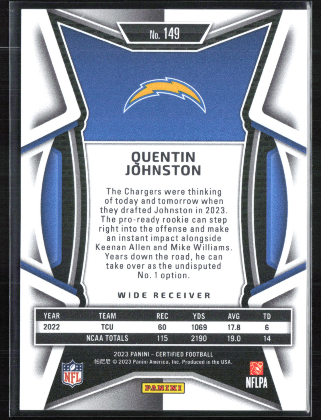 Quentin Johnston RC /149