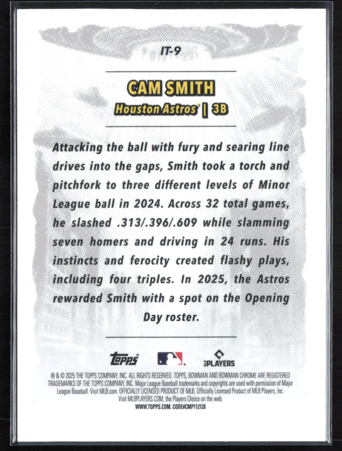 Cam Smith RC It Came to the League