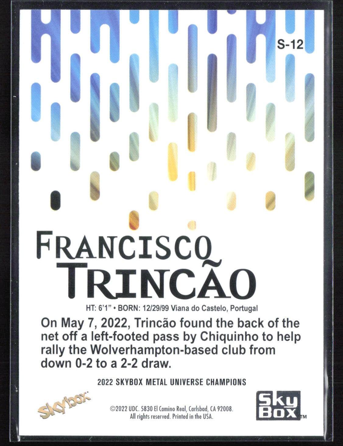 Francisco Trincao 2022 SkyBox Metal Universe