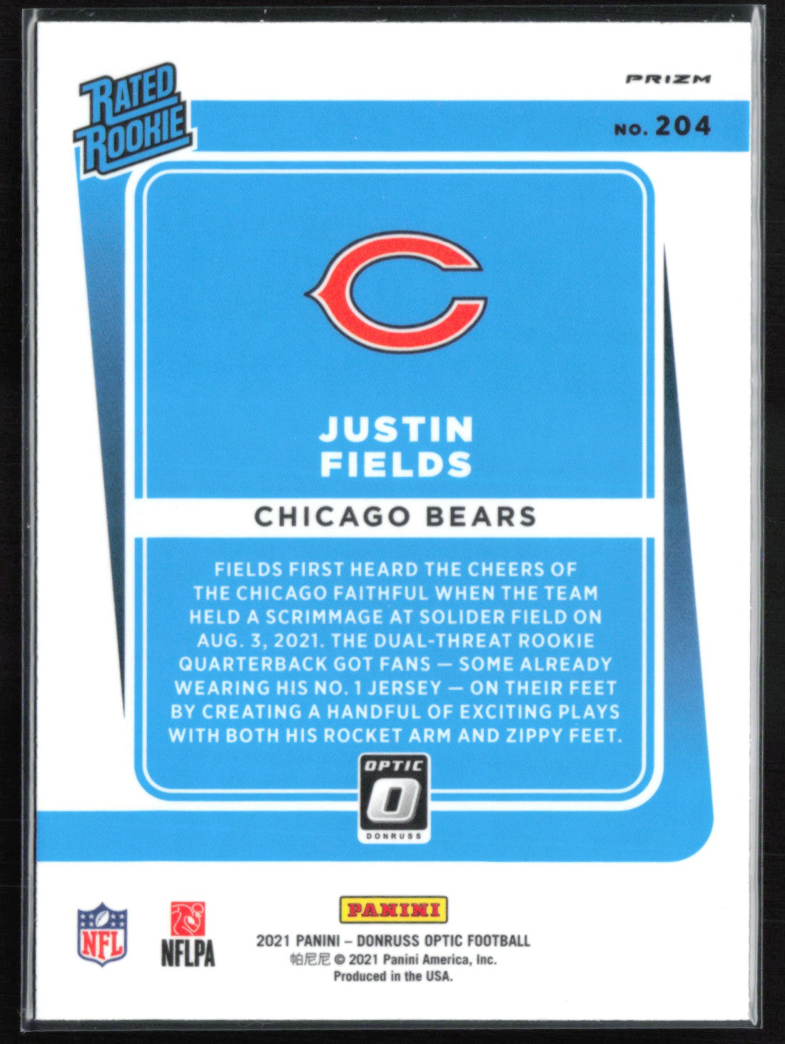 Justin Fields RC Pink Holo 2021 Optic