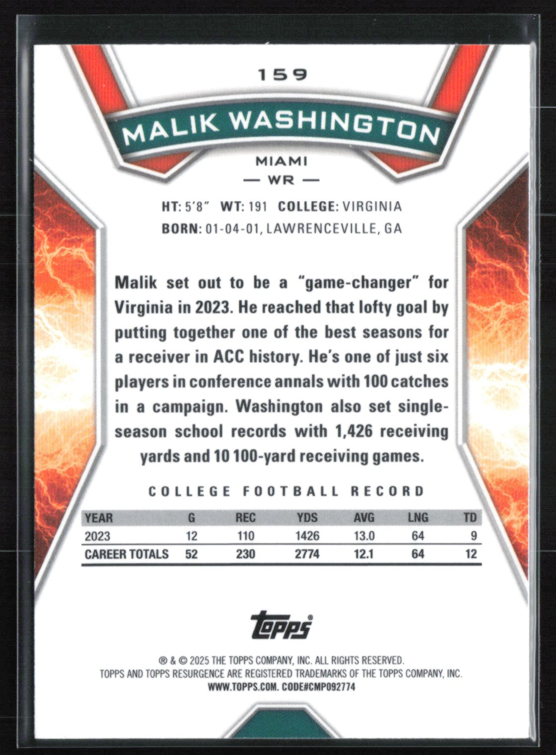 Malik Washington RC