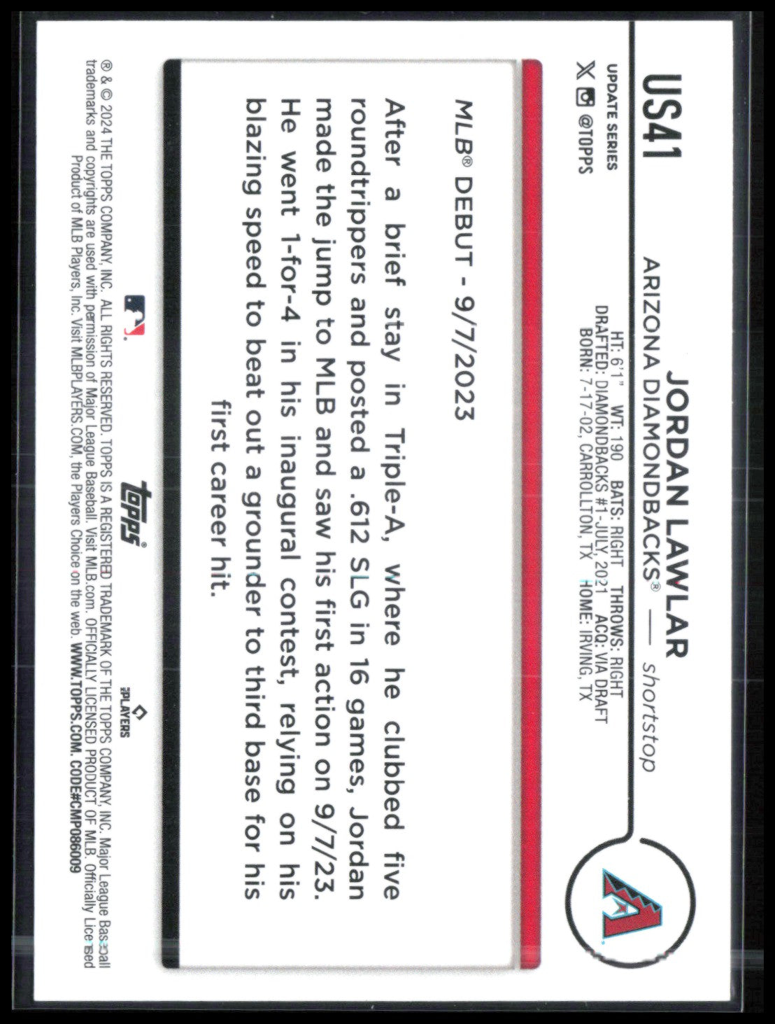 Jordan Lawlar RC
