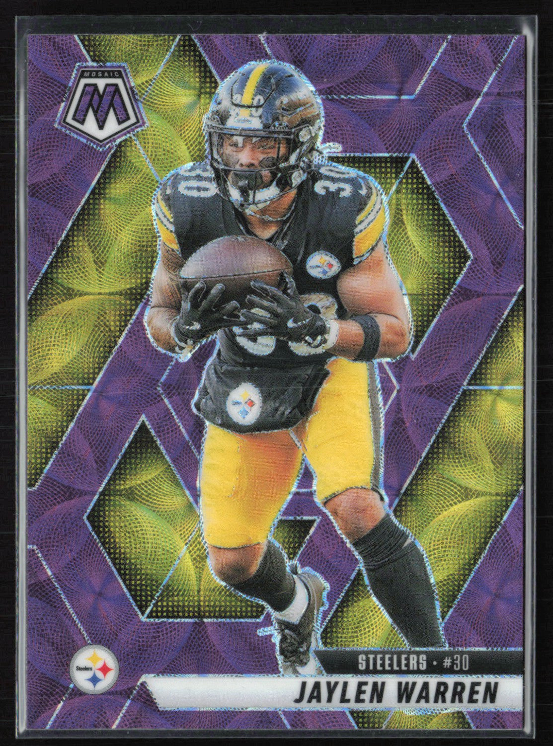 2025 Panini Mosaic 144 Jaylen Warren Purple Scope – Dollar Box