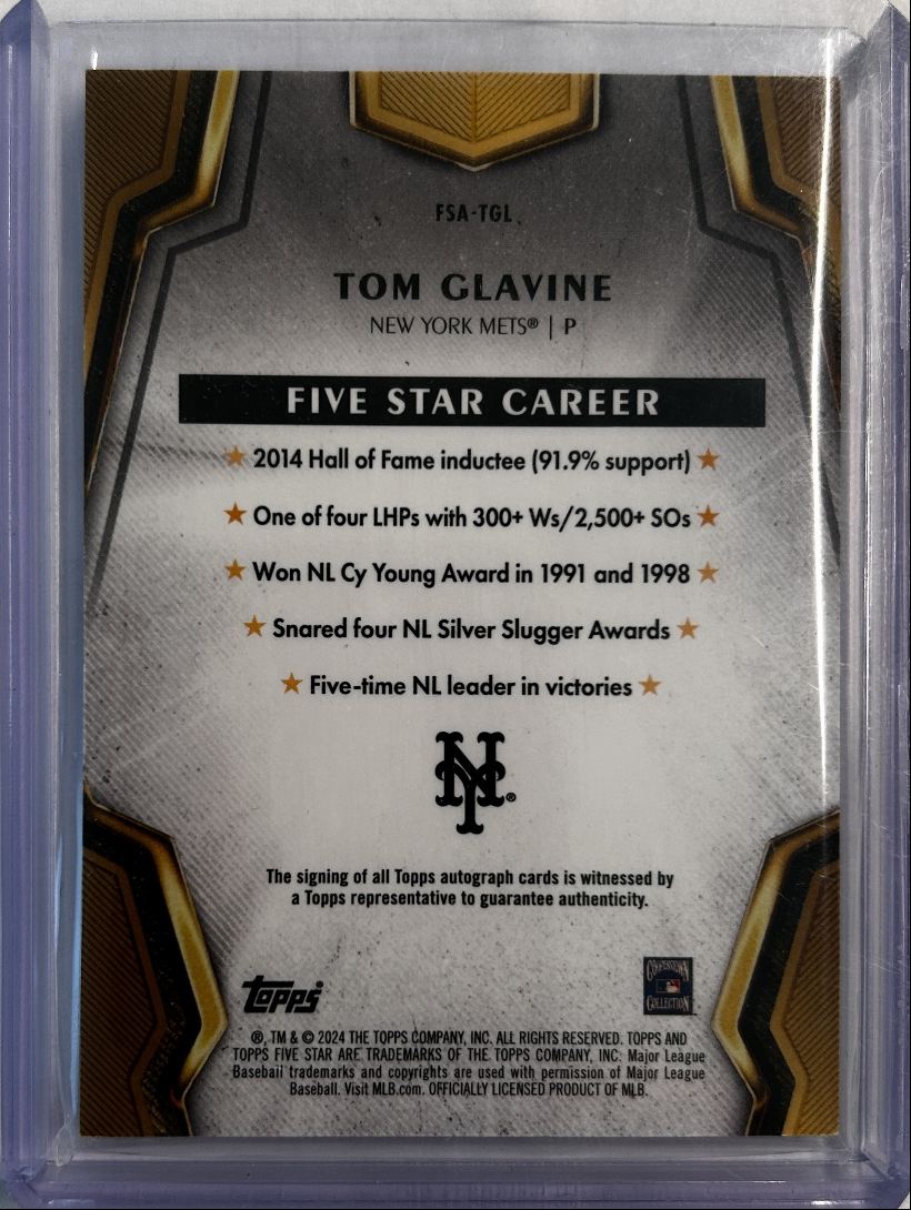 Tom Glavine Auto /25 Blue 2024 Topps Five Star