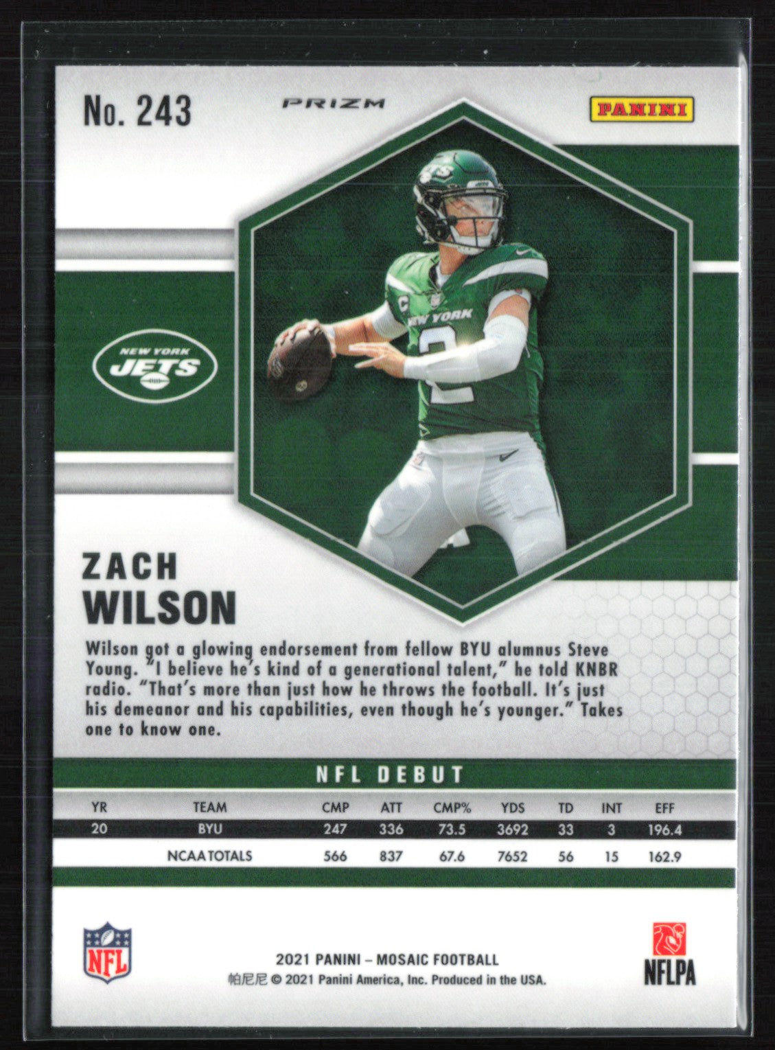 Zach Wilson RC Green