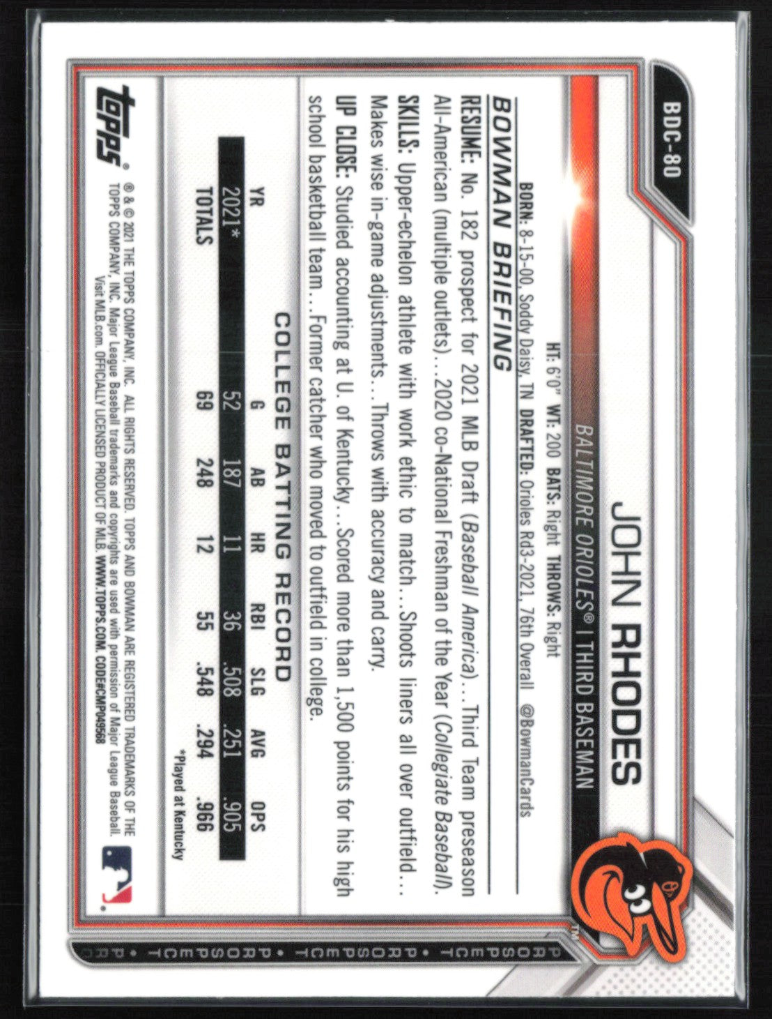 John Rhodes 1st Bowman B&W Raywave