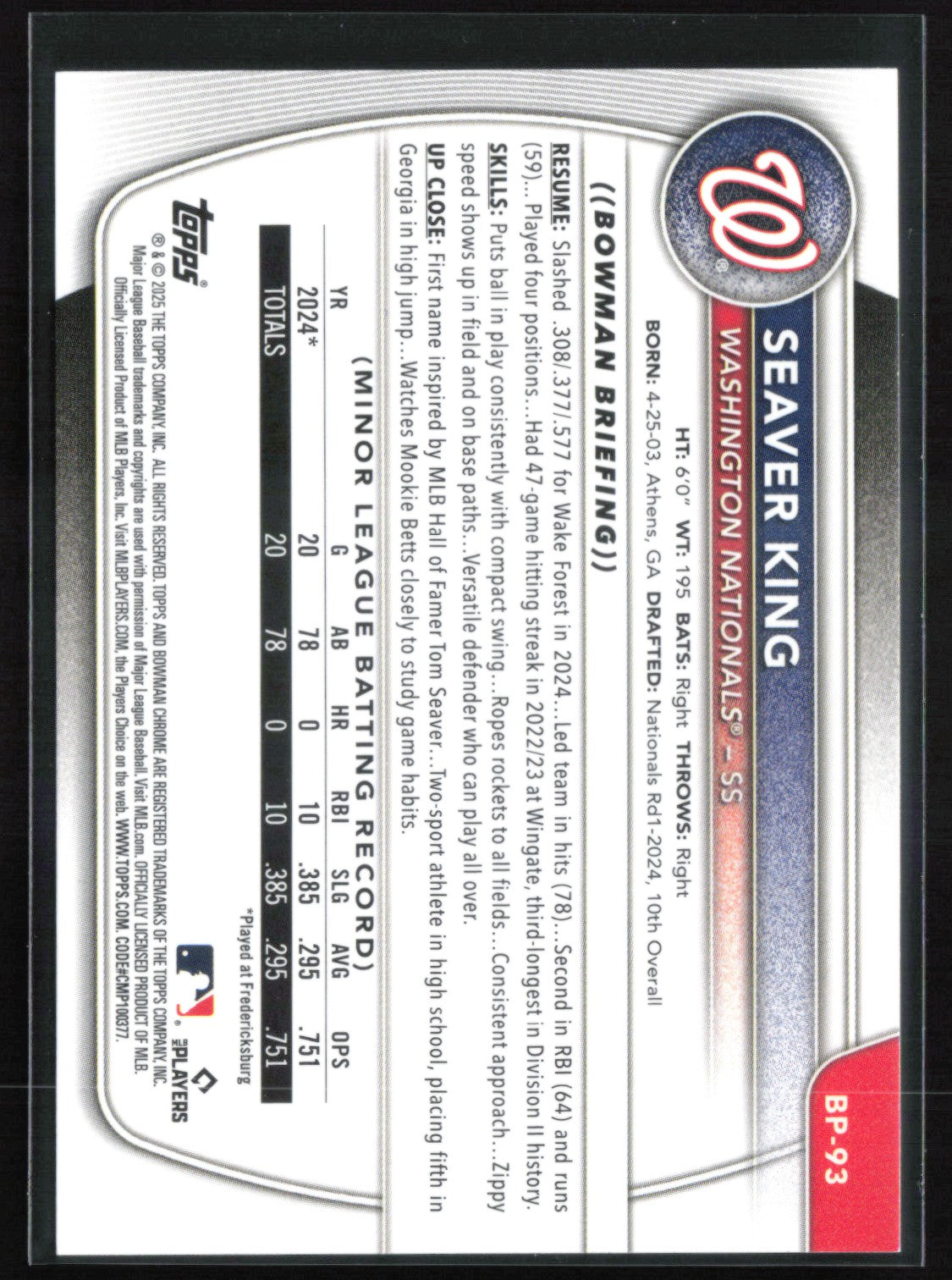 Seaver King Prospect