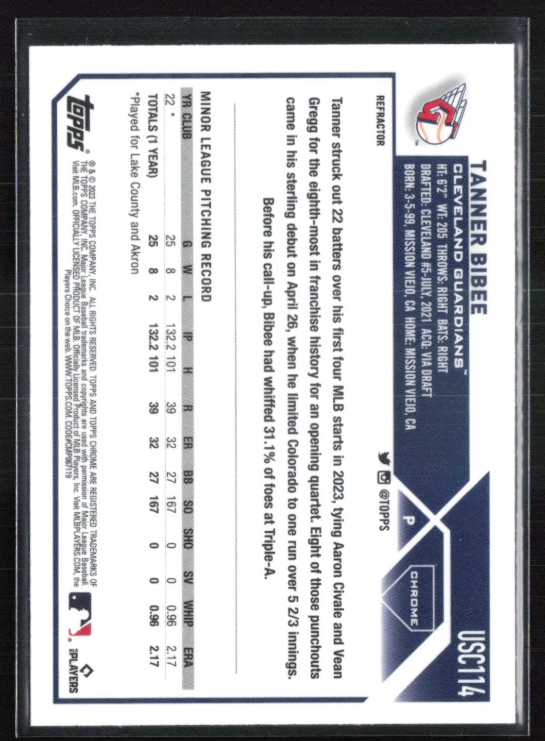 Tanner Bibee RC Refractor