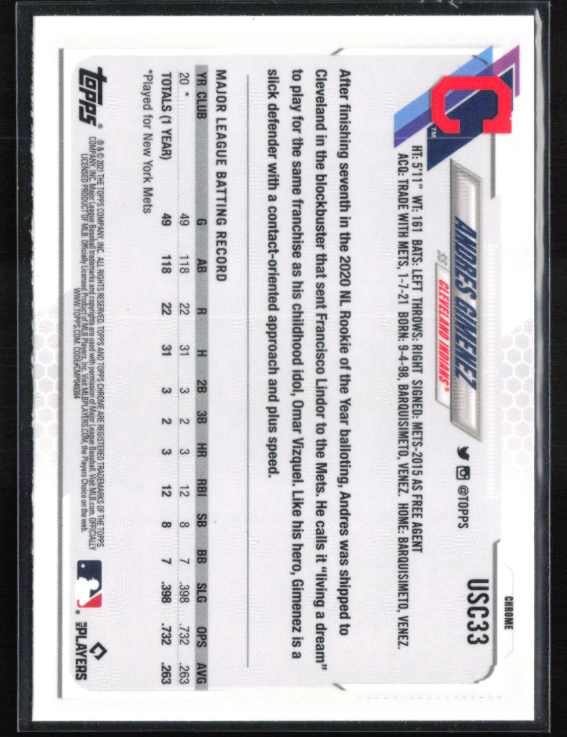 Andres Gimenez RC Purple Refractor