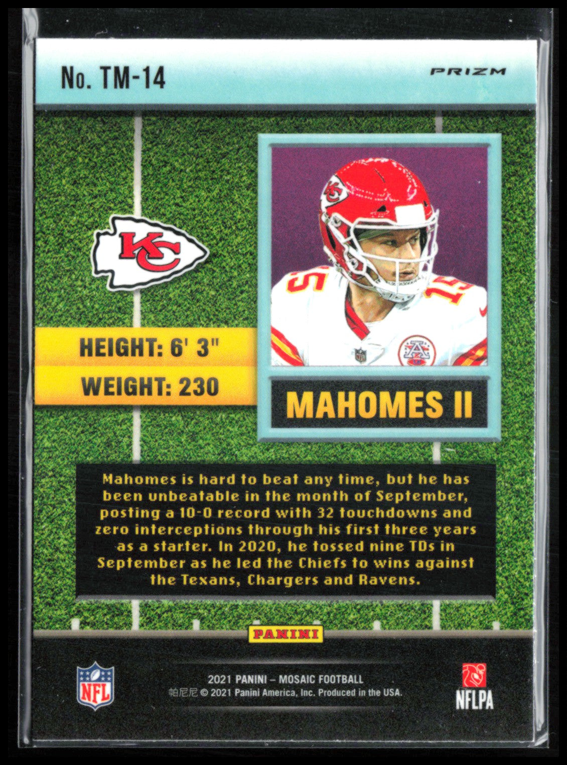 Patrick Mahomes II Green Mosaic