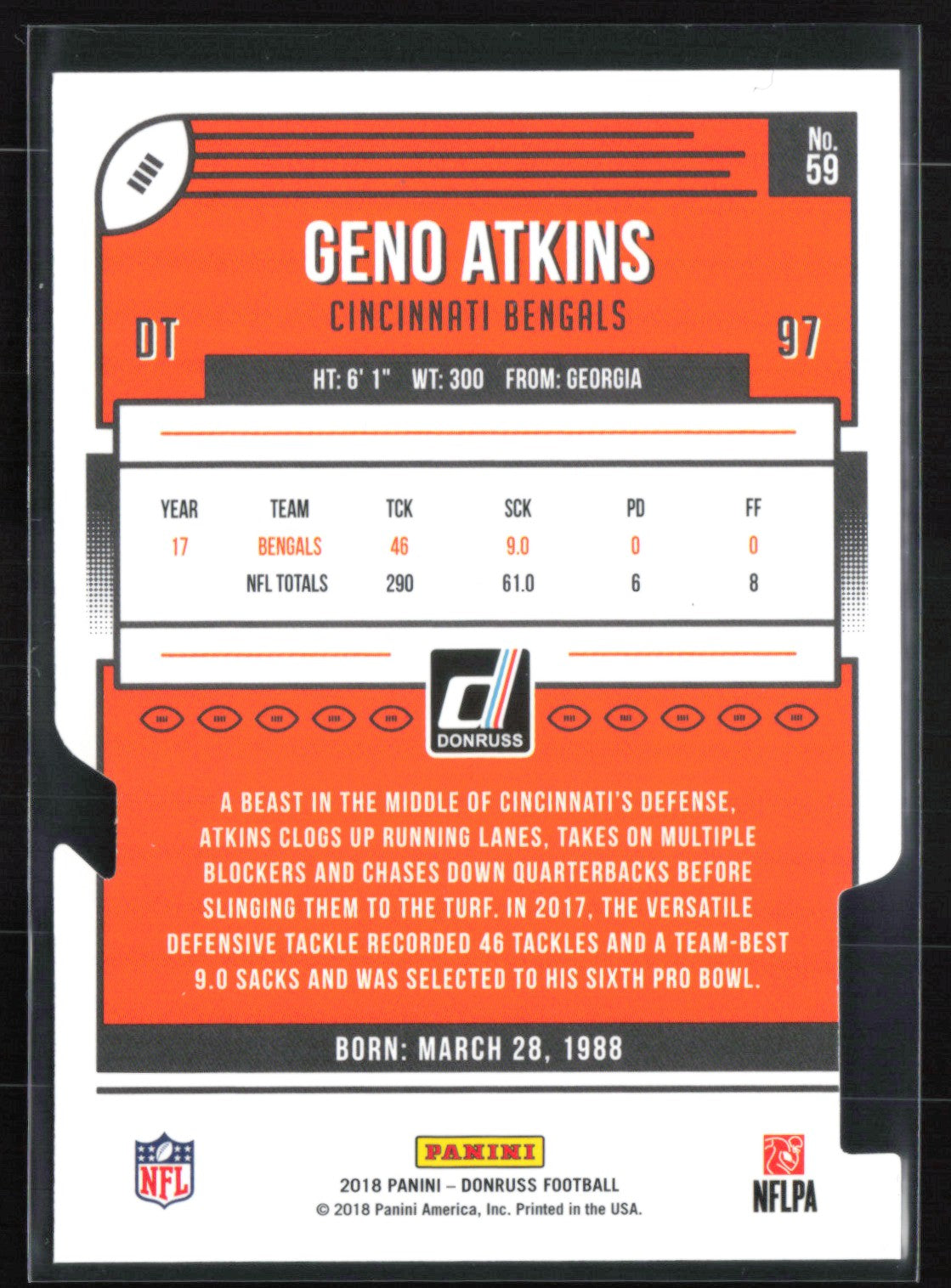 Geno Atkins /75 Press Proof