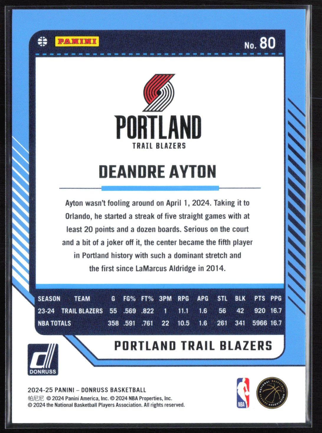 Deandre Ayton /75 2024-24 Donruss