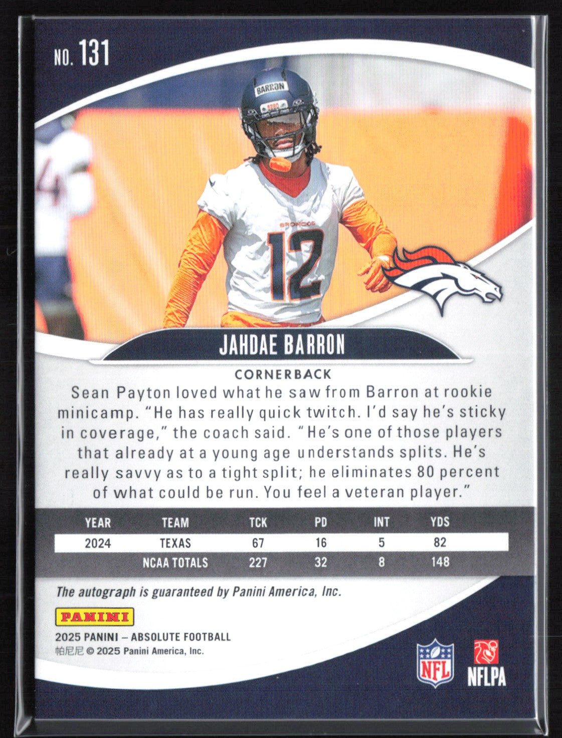 Jahdae Barron RC Auto /299 2025 Absolute
