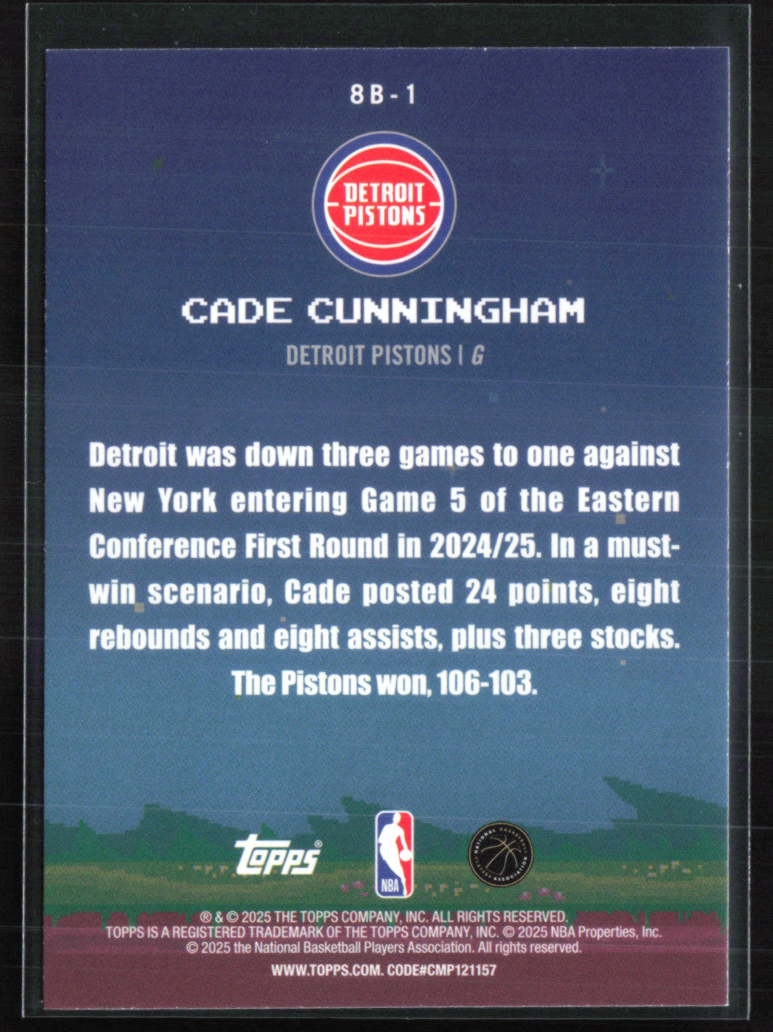 Cade Cunningham 8-Bit Ballers