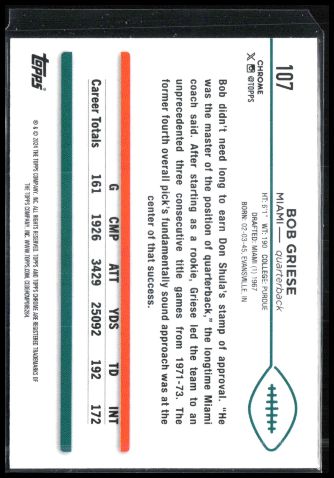 Bob Griese /250 Refractor