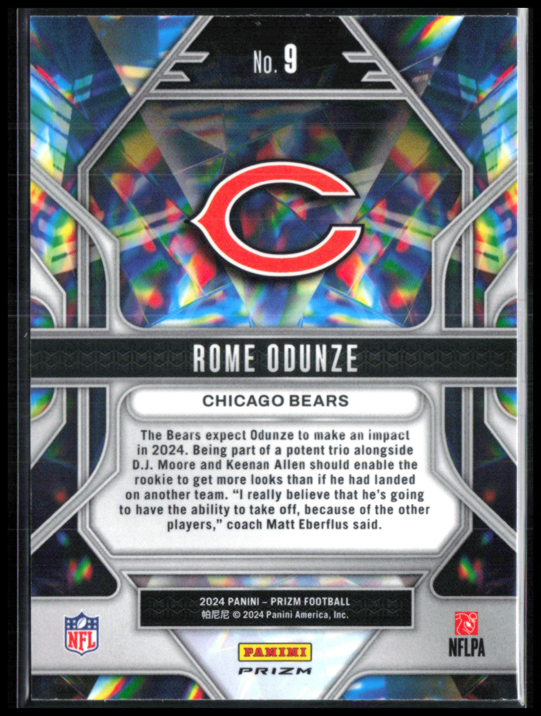 Rome Odunze RC Prizmatic Green Prizm