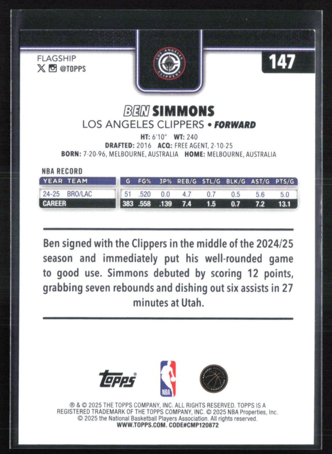 Ben Simmons Blue Crackleboard