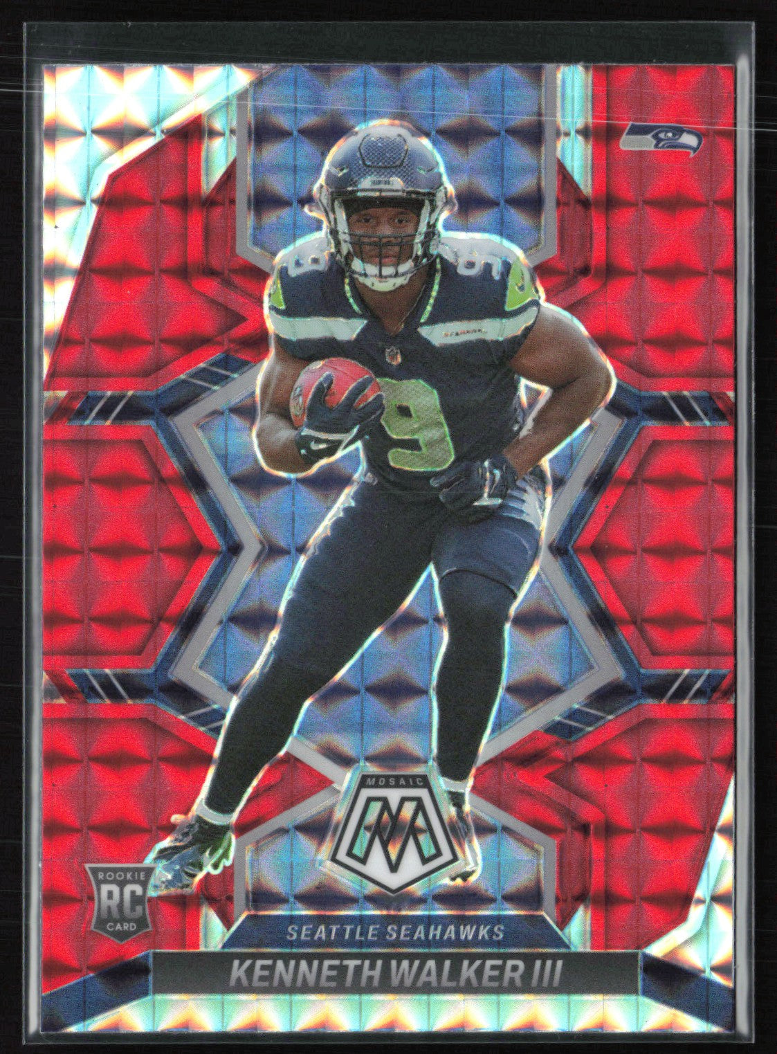 2022 Panini Mosaic Camo Pink 308 Kenneth Walker III RC Red Mosaic