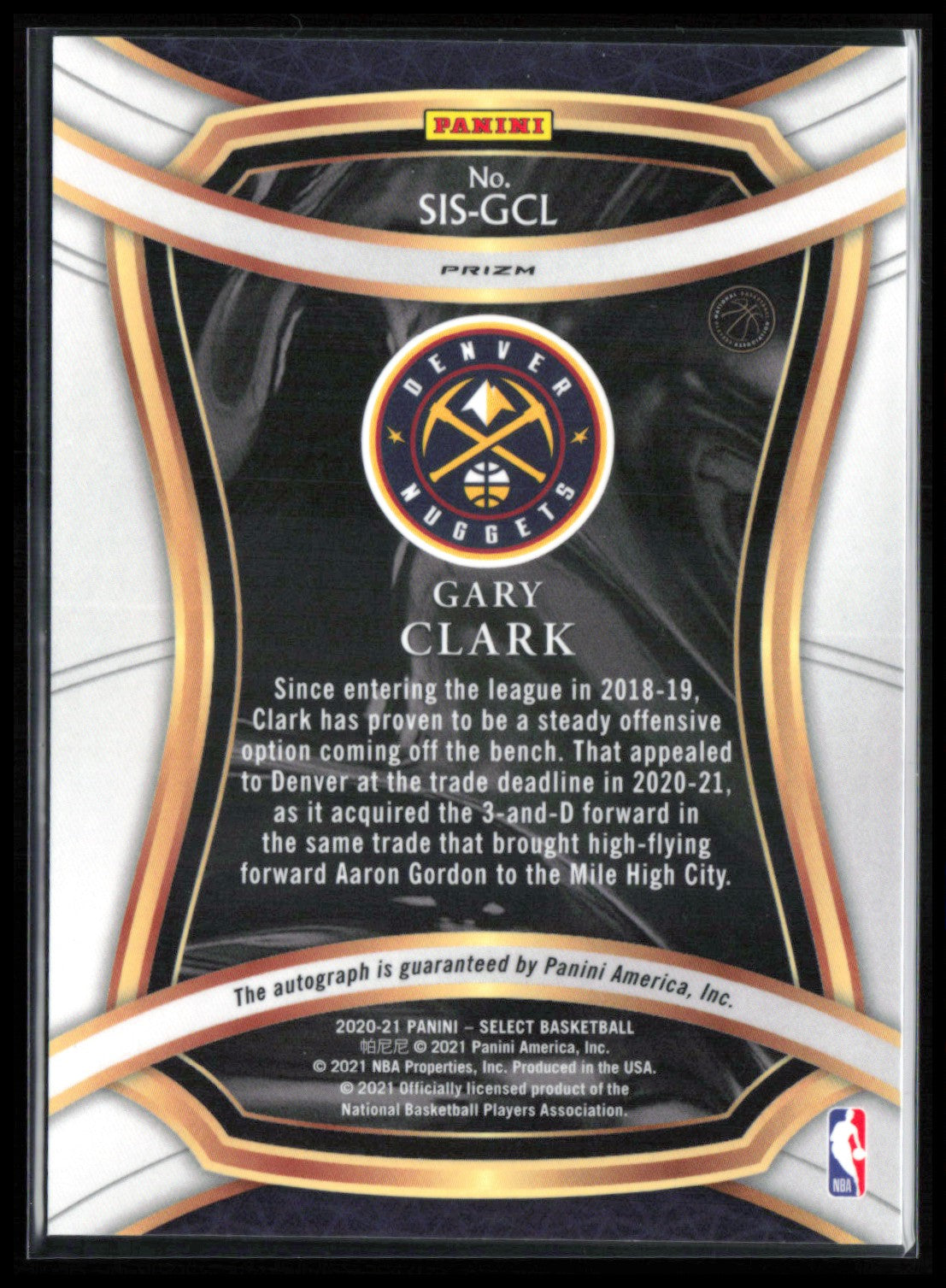 Gary Clark Auto Silver Prizm