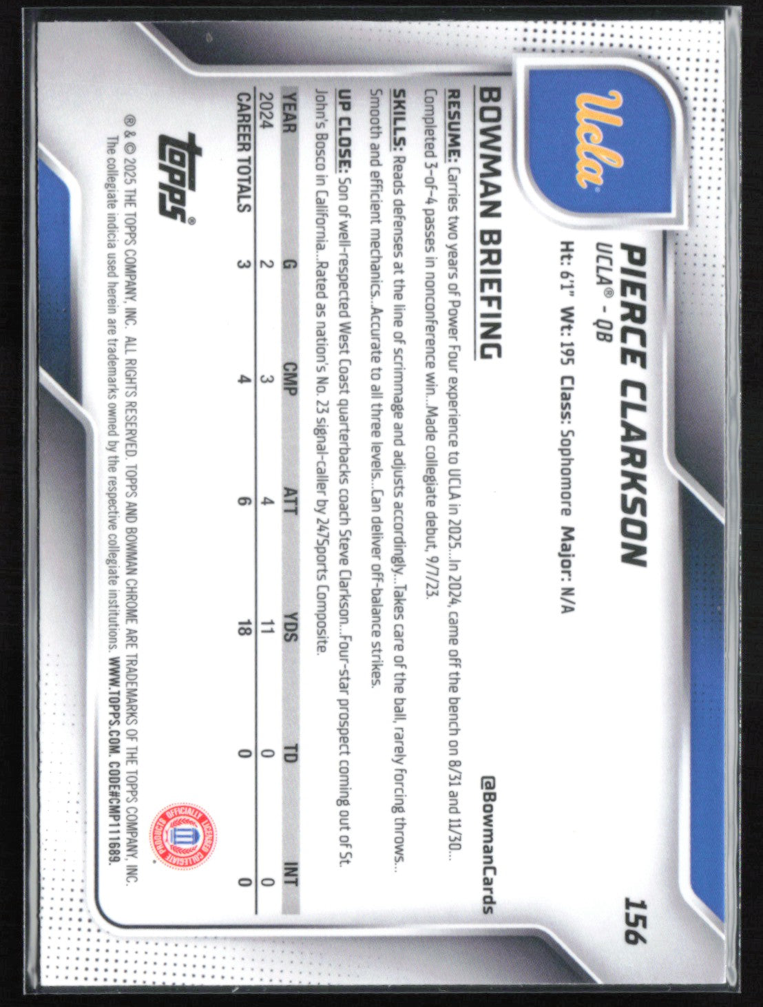 Pierce Clarkson 1st Bowman