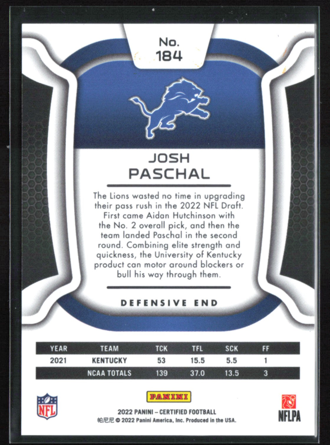 Josh Paschal RC /149