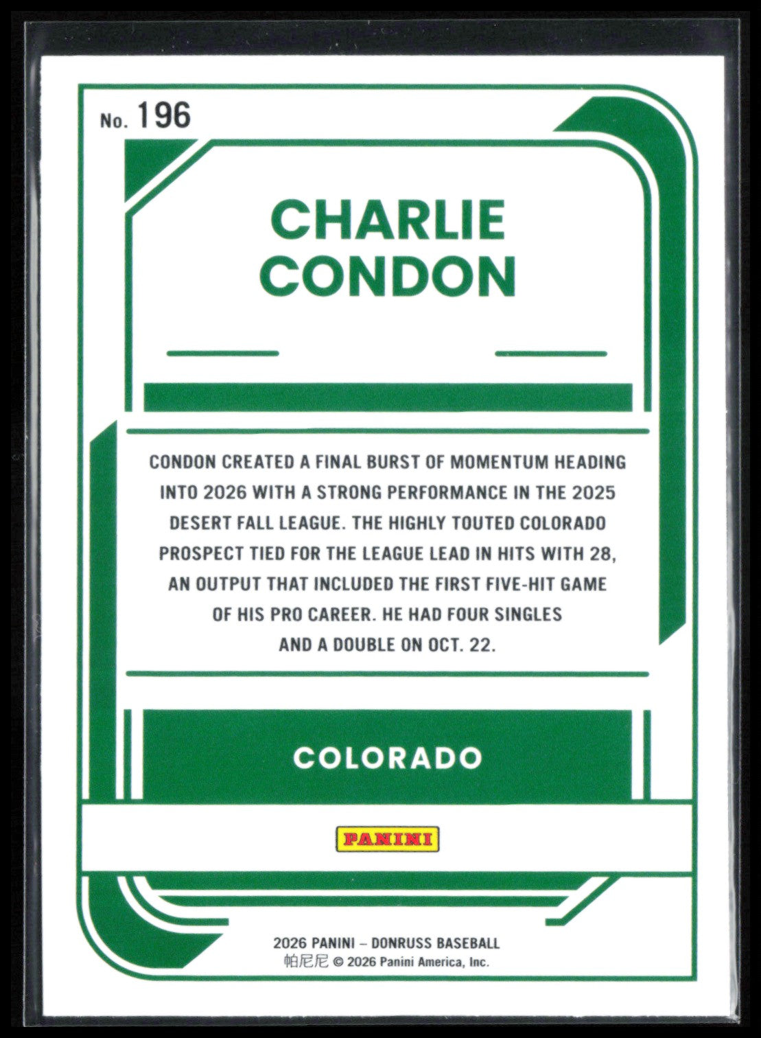 Charlie Condon Rated Prospect