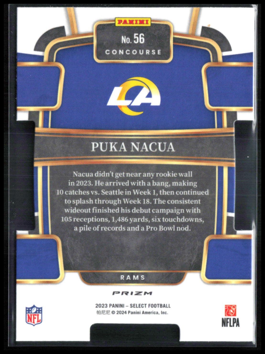 Puka Nacua RC Gold Black Die-Cut Concourse