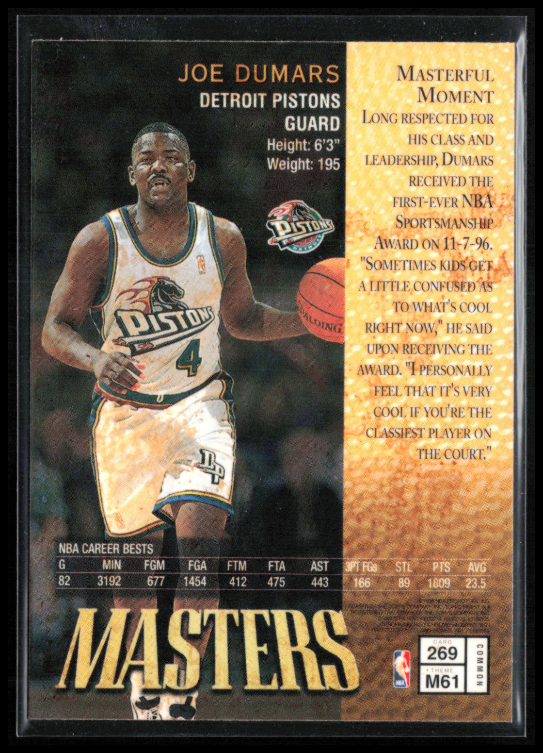 Joe Dumars Masters w/Peel