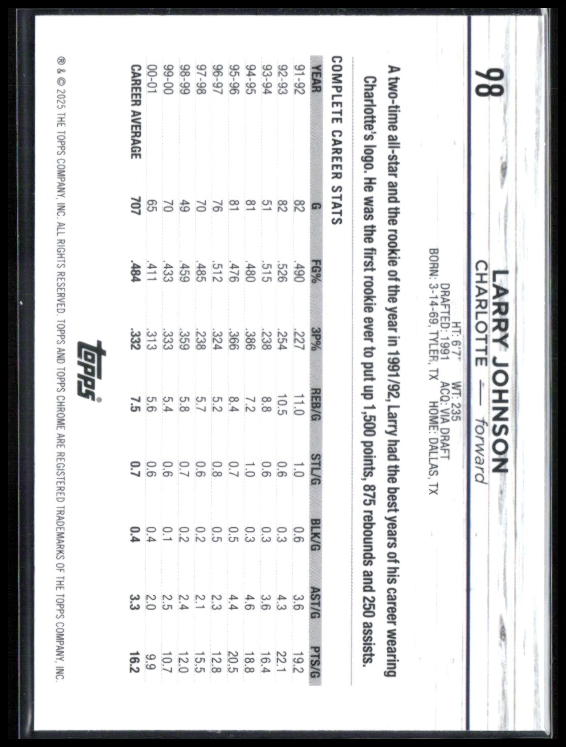 Larry Johnson Green Wave /65