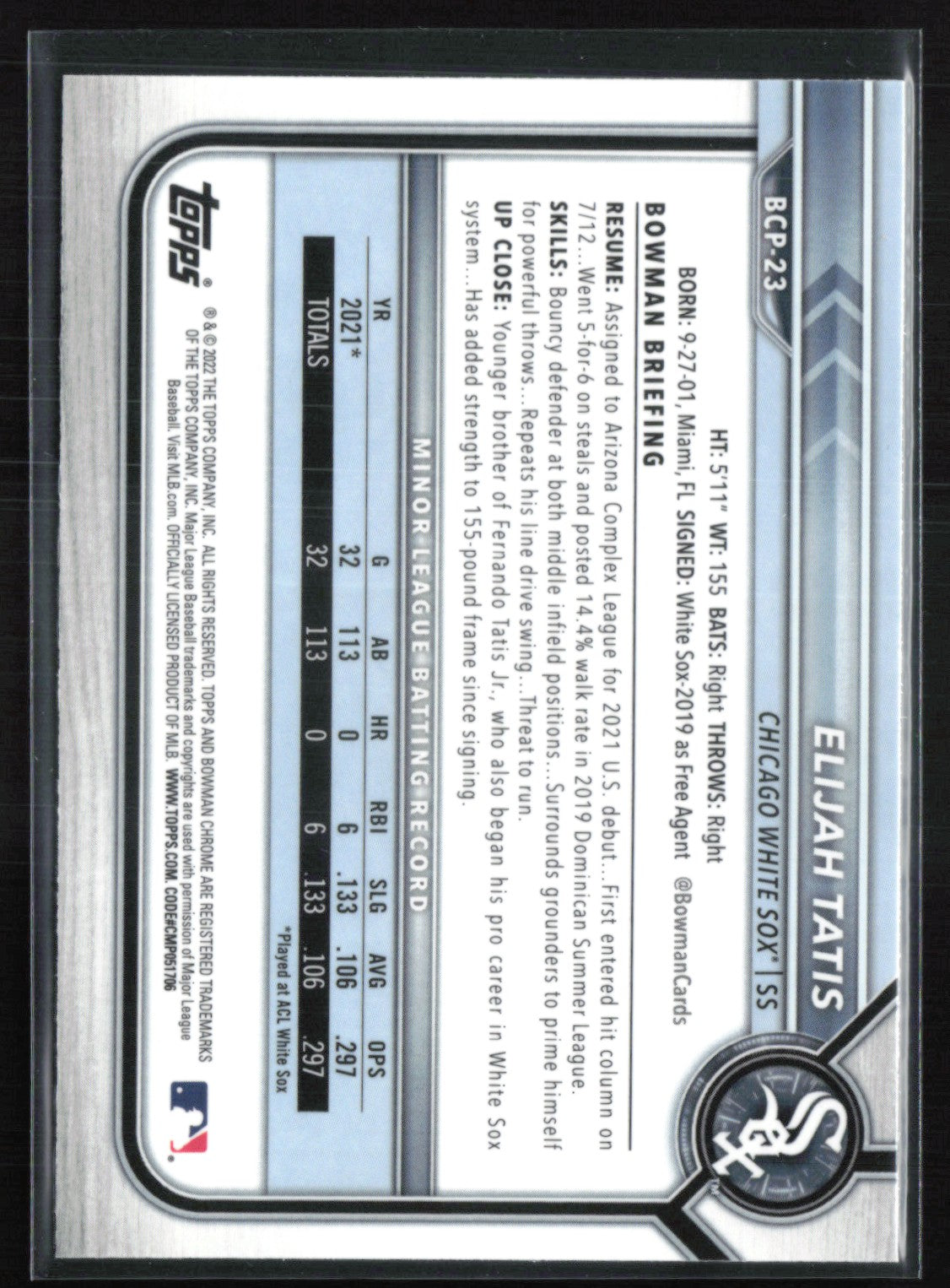 Elijah Tatis 1st Bowman