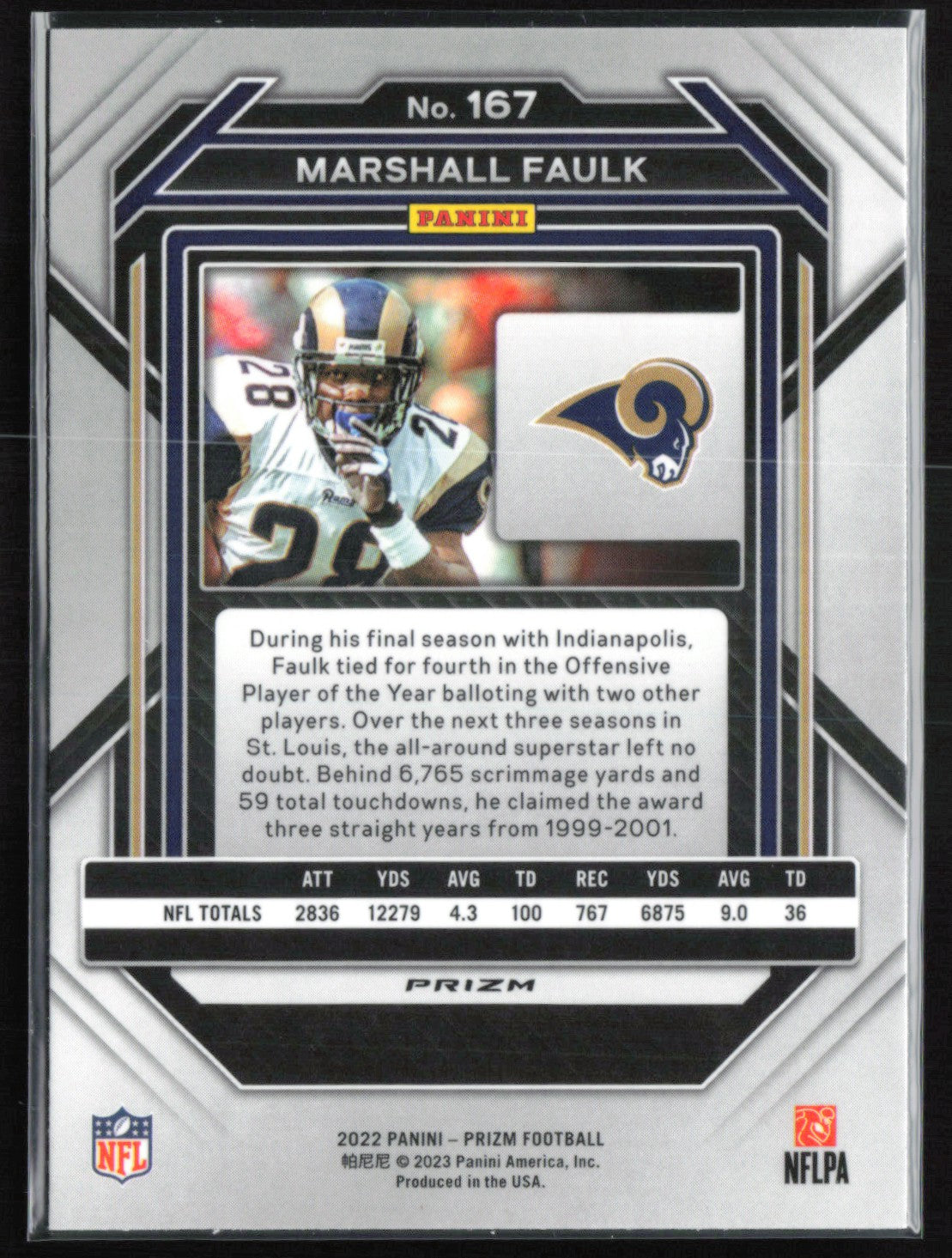 Marshall Faulk Silver Prizm