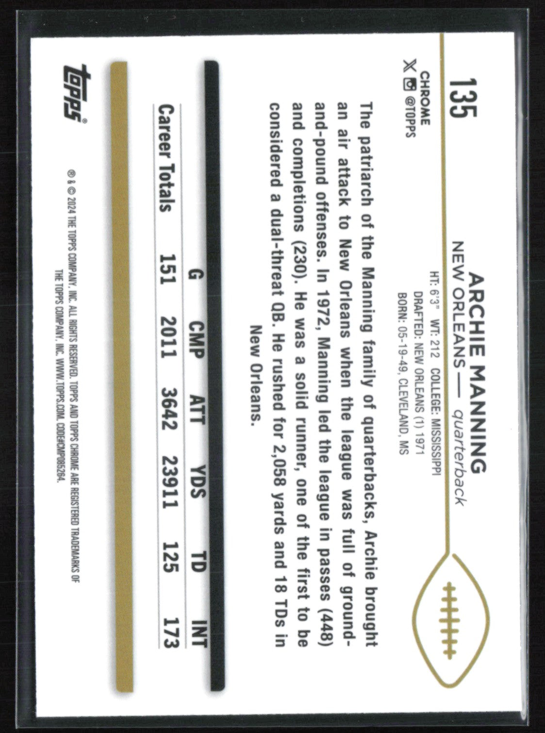 Archie Manning X-Fractor