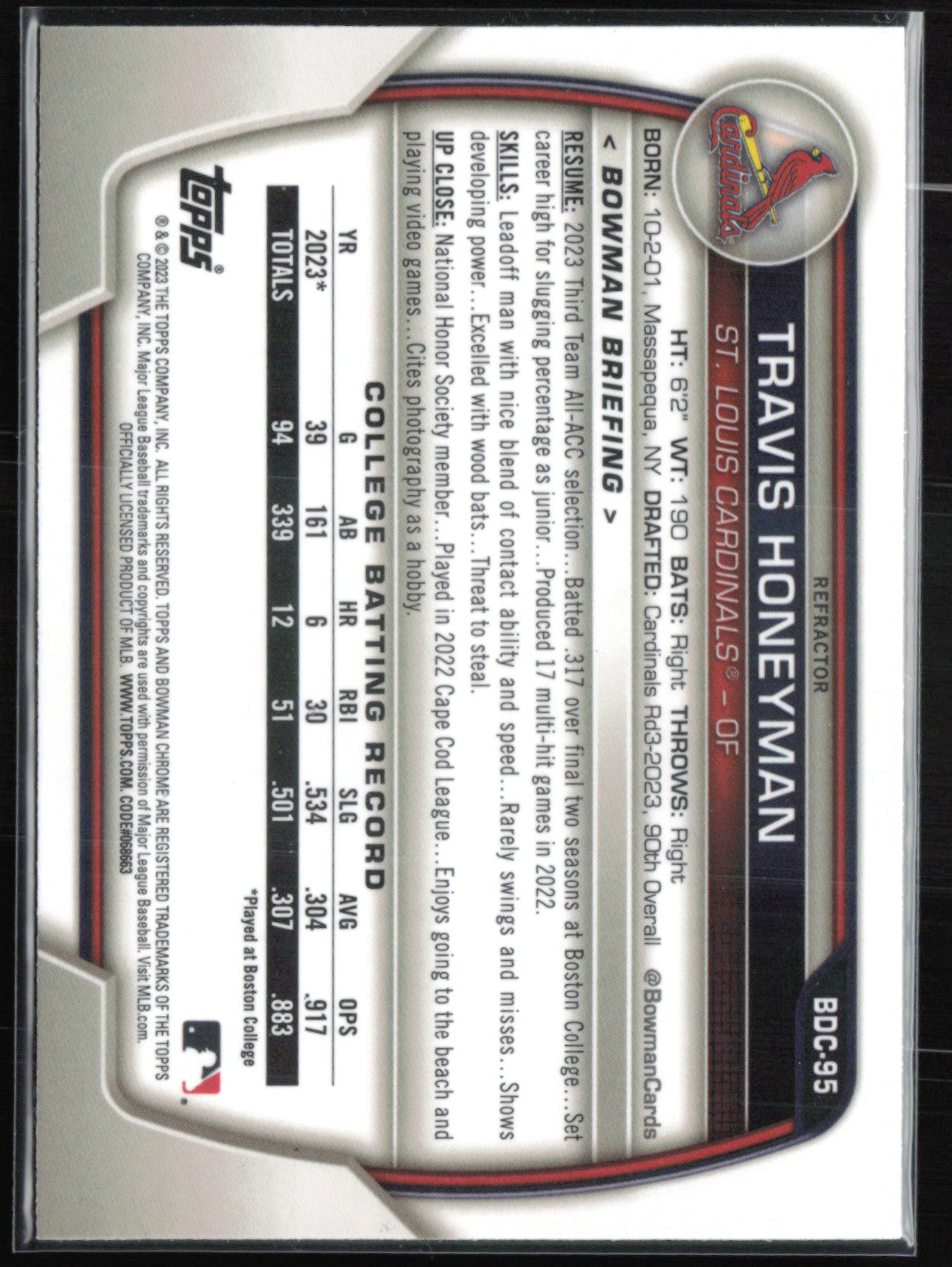 Travis Honeyman 1st Bowman Refractor