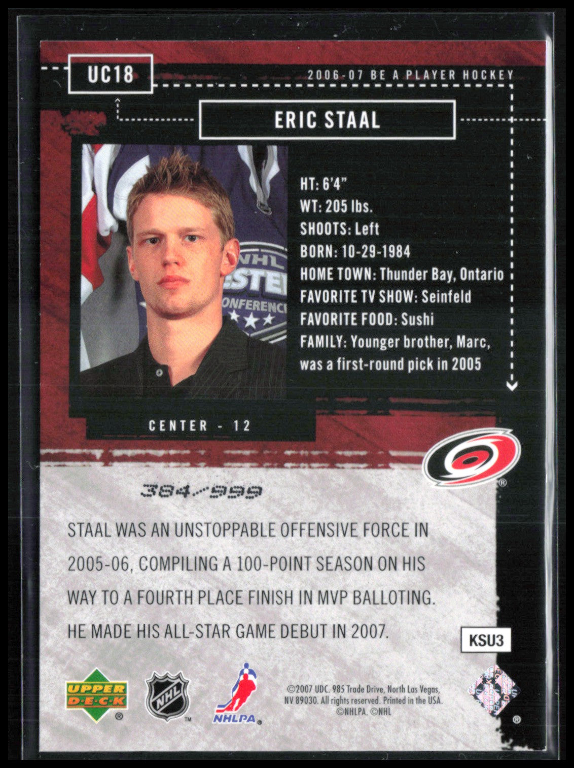 Eric Staal Up Close & Personal