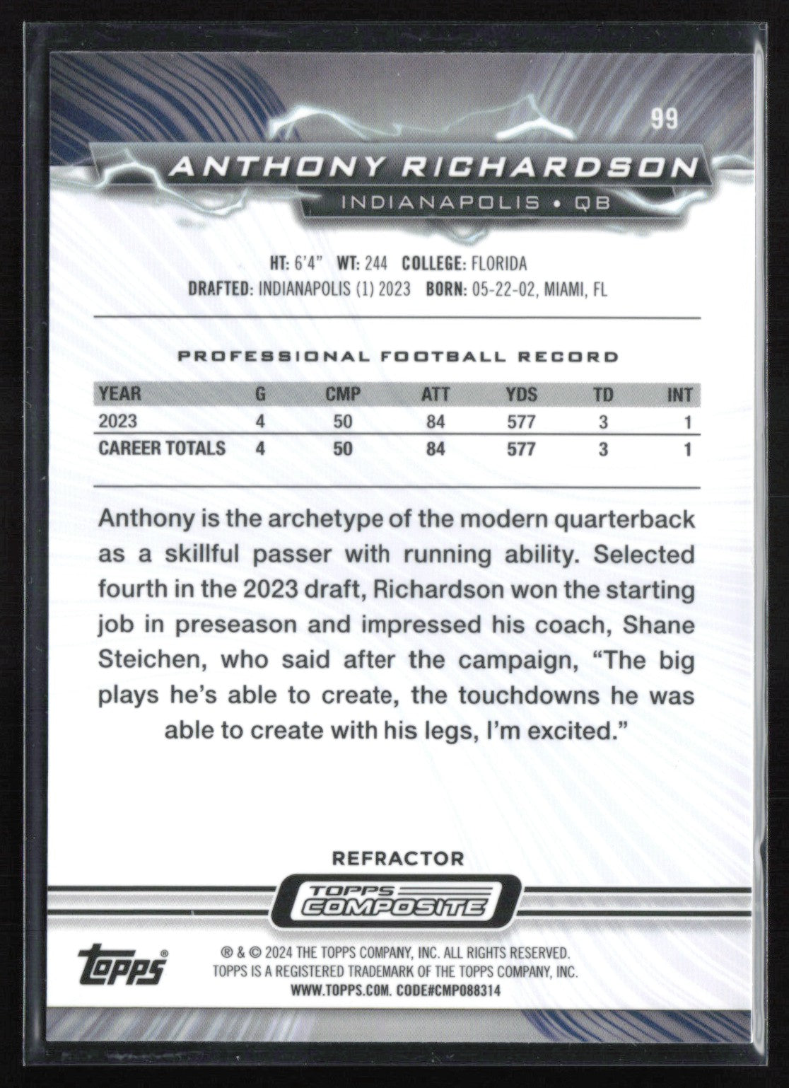 Anthony Richardson RC Refractor