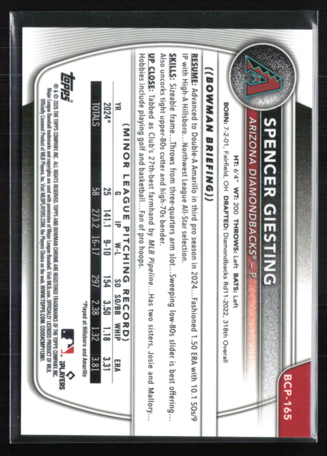 Spencer Giesting 1st Bowman Orange Wave /25