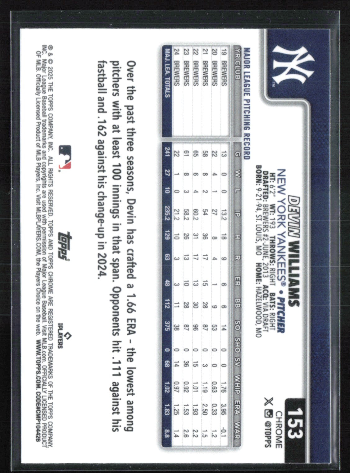 Devin Williams X-Fractor