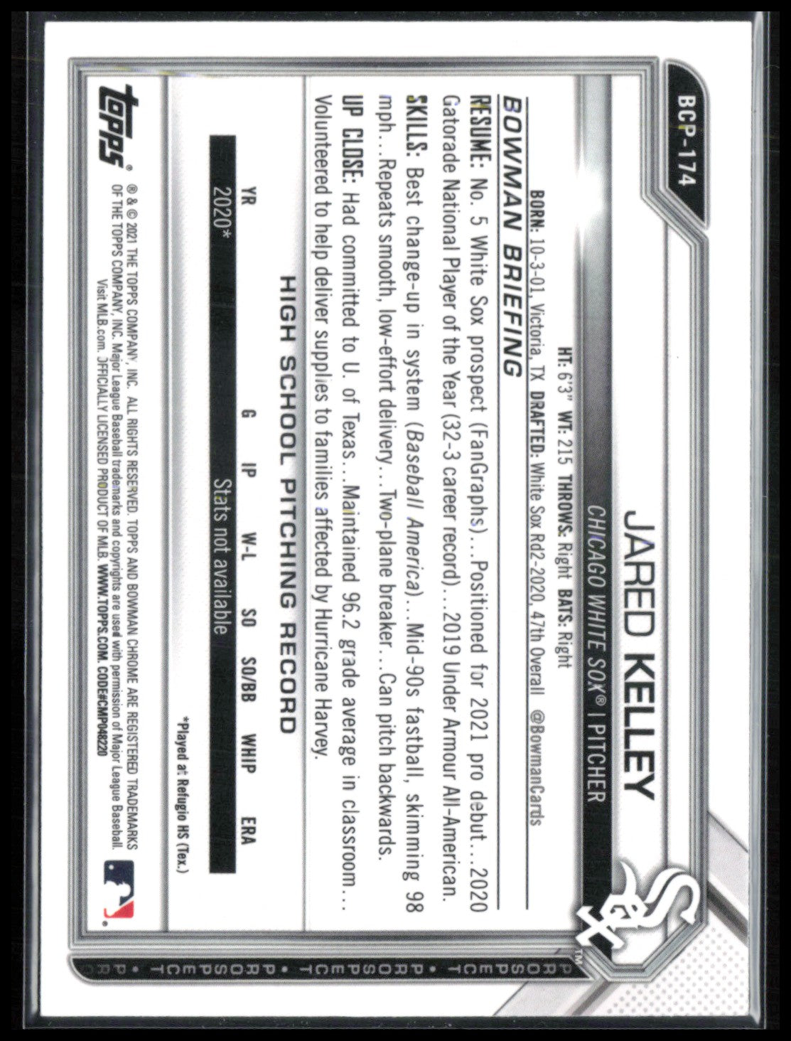 Jared Kelley Prospect Mojo