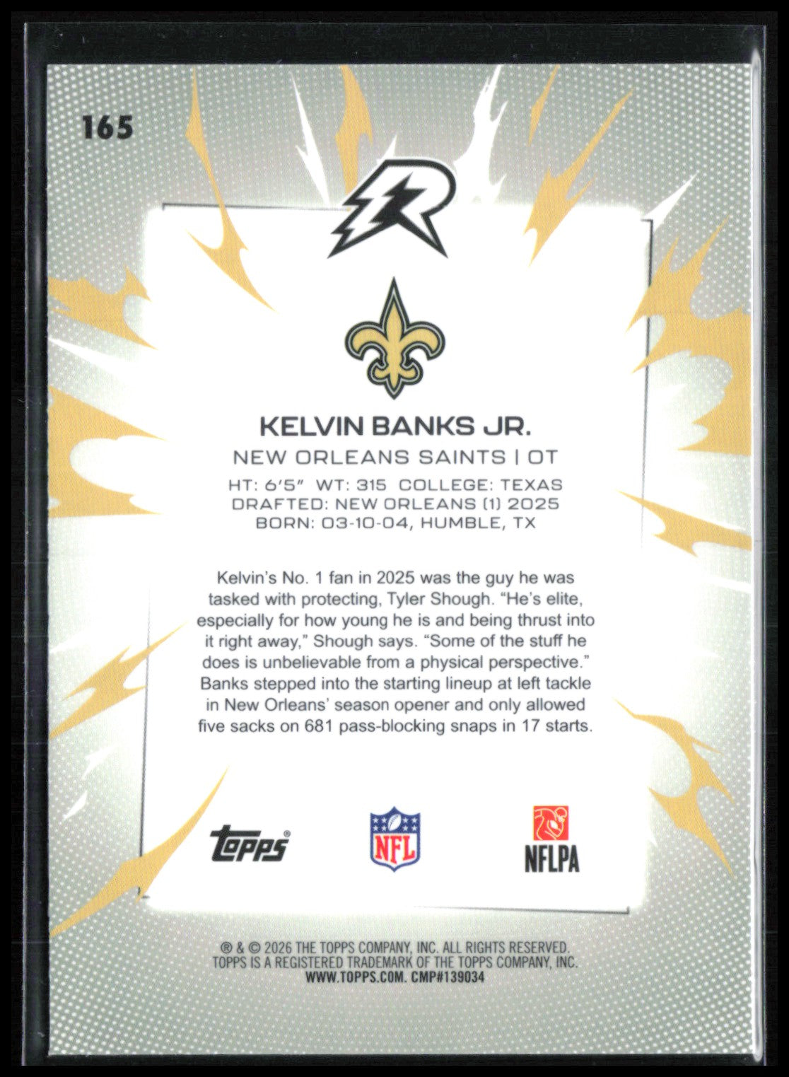 Kelvin Banks Jr RC Orange Blue