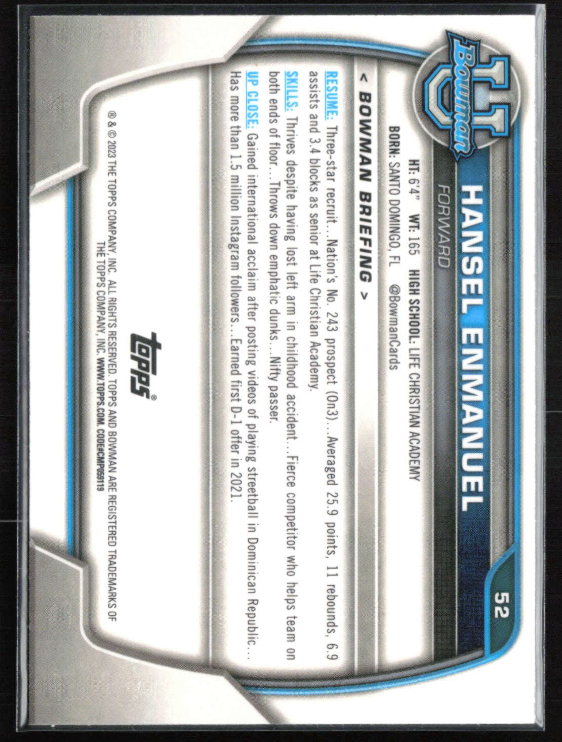 Hansel Enmanuel 1st Bowman