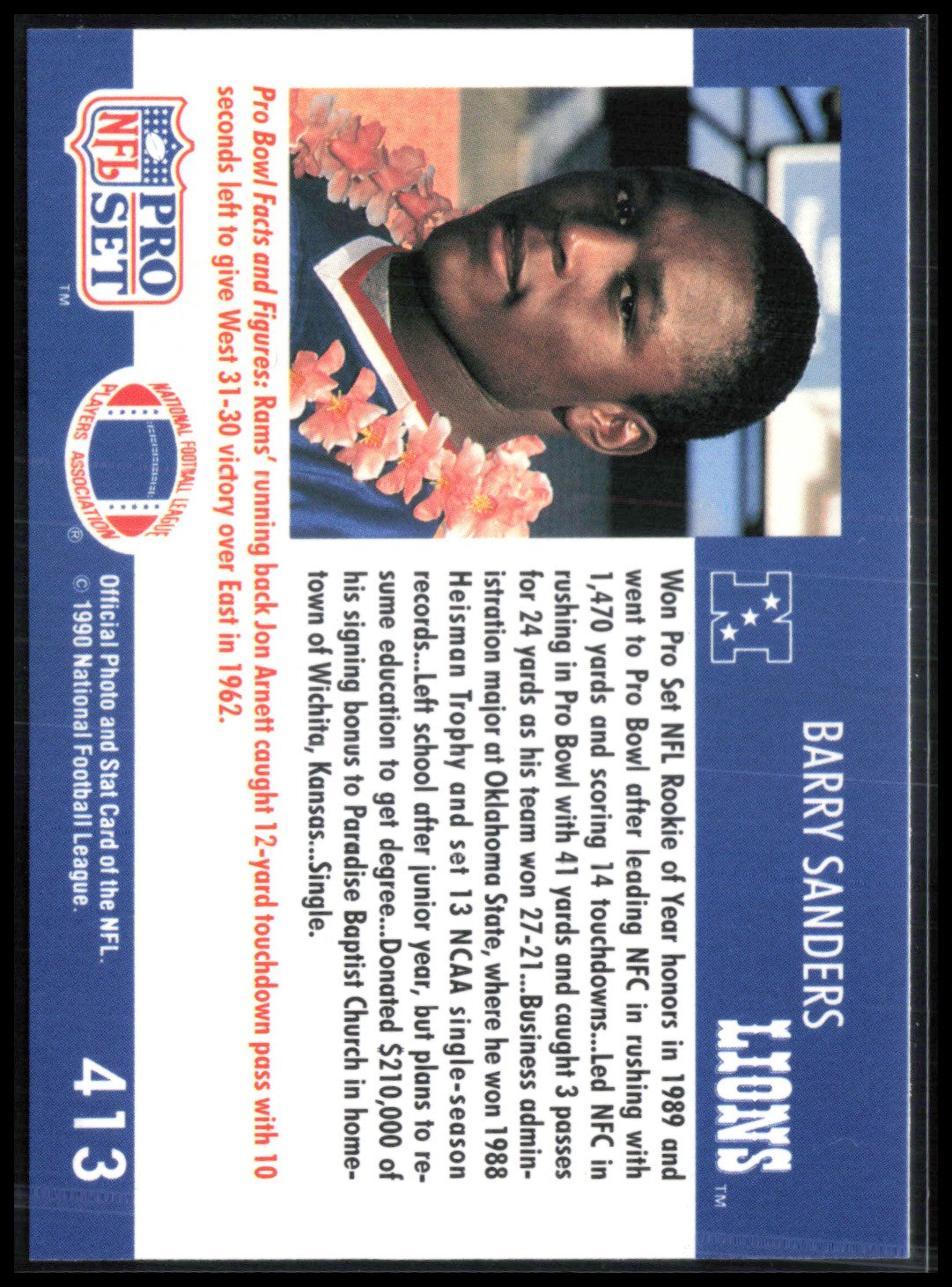 Barry Sanders 1990 Pro Set