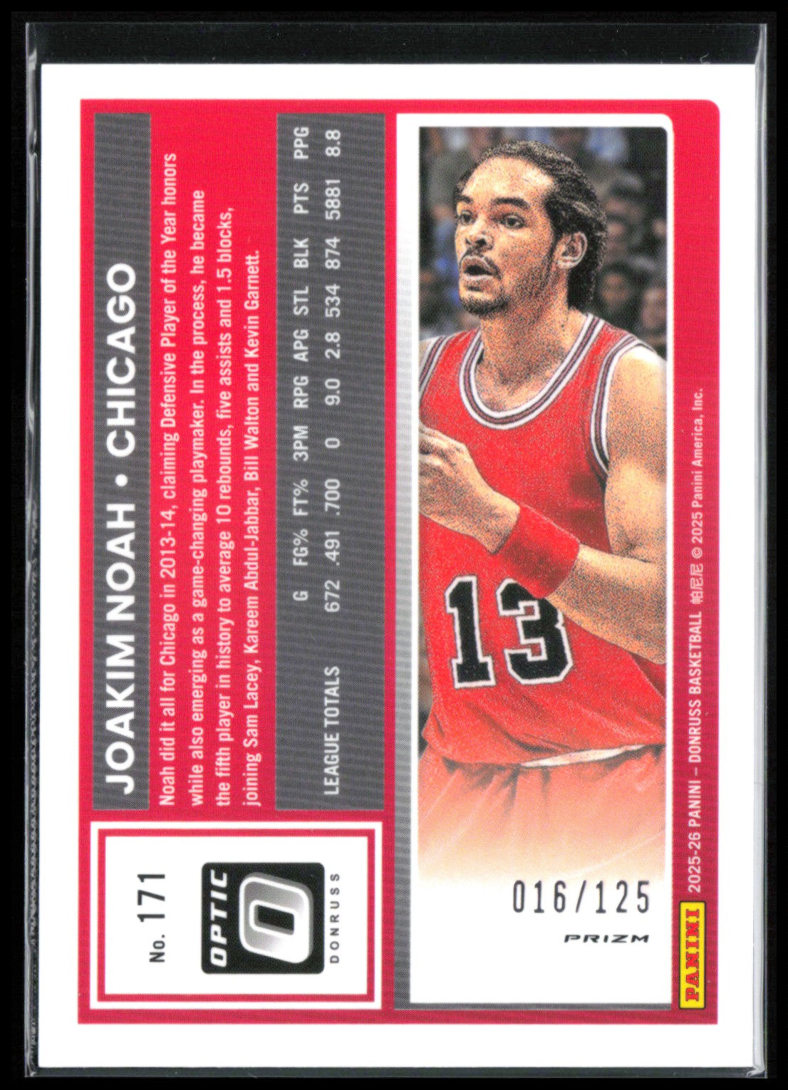 Joakim Noah Red Checker /125