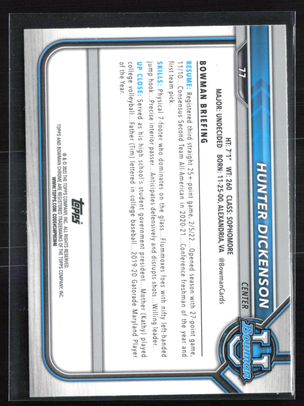 Hunter Sallis 1st Bowman Pink