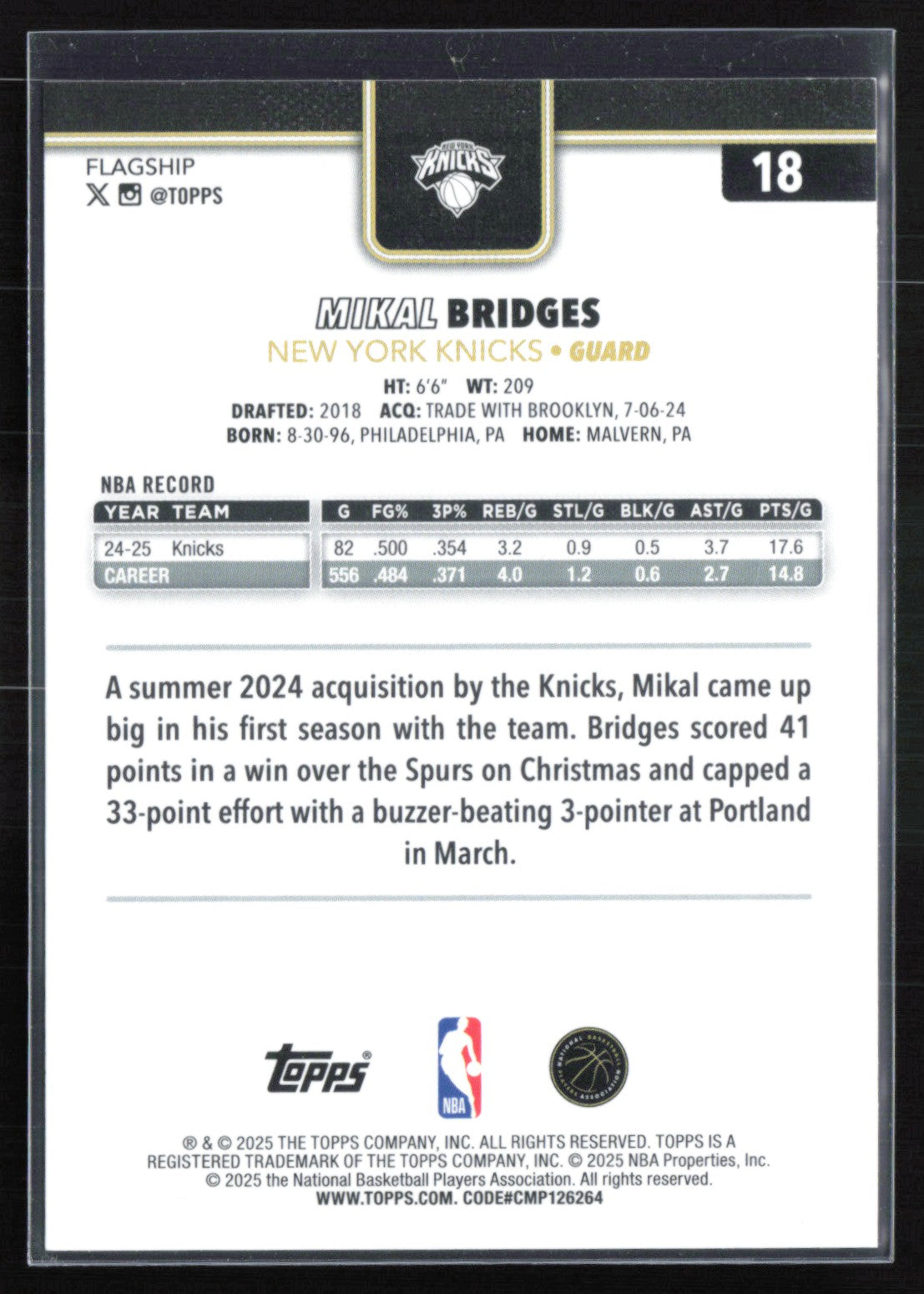 Mikal Bridges Blackout