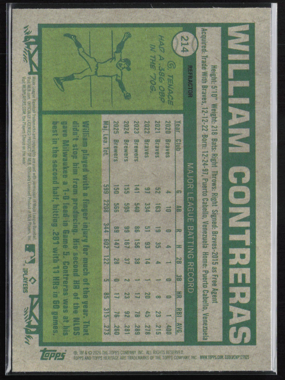 William Contreras Refractor